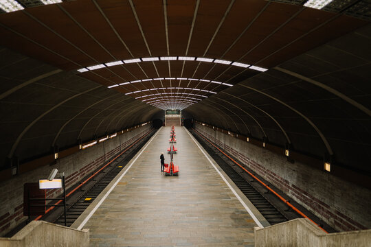 Empty metro station during 2020 pandemic