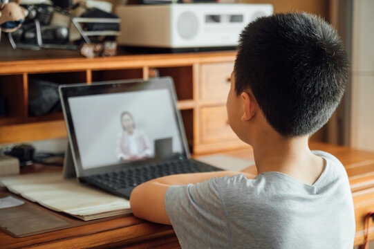 Child studying at home