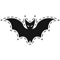 Isolated bat halloween october scary icon sticker- Vector