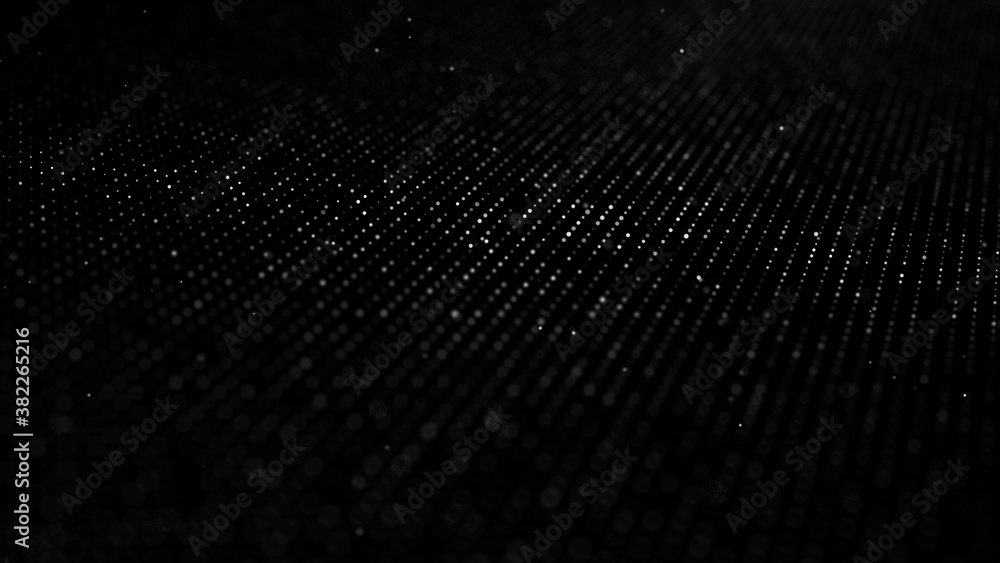 Poster network connection structure. technological black background. big data visualization. 3d rendering.