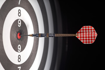 Hitting the target in the center of the target.