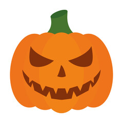 Isolated pumpkin halloween october scary icon- Vector
