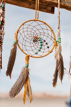 Dreamcatcher with feathers.