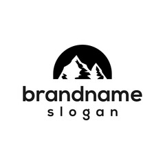 Modern mountain logo design vector