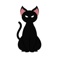 Isolated cat halloween october scary icon- Vector