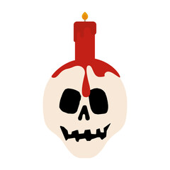 Isolated skull candle halloween october scary icon- Vector