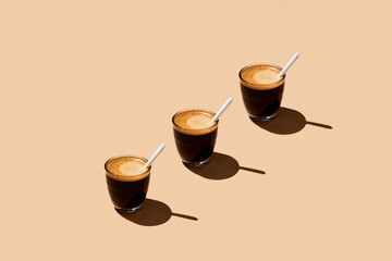 three cups of coffee