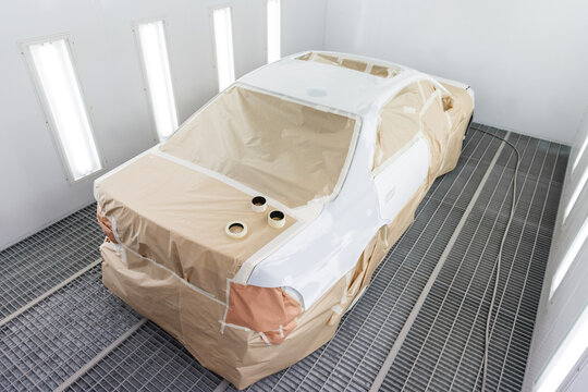 Car with paper cover and sticky tape