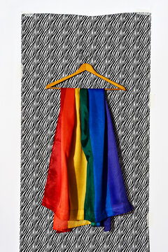 gay flag on a wallpapered background