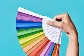 open rainbow hand fan