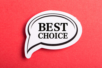 Best Choice Speech Bubble Isolated On Red Background