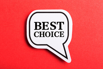 Best Choice Speech Bubble Isolated On Red Background