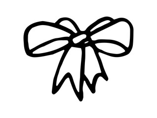 Ribbon bow hand drawn design element