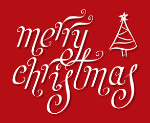 Handwritten Christmas greetings, modern calligraphy lettering