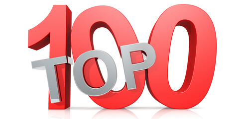 Top 100 word isolated on white background