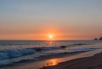 Beautiful Point Mugu sunset enhanced by the recent wild fires, Southern California
