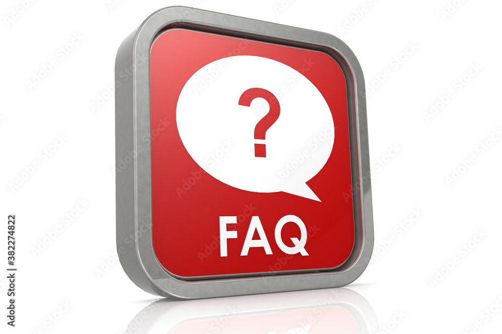 Poster faq button isolated on white background