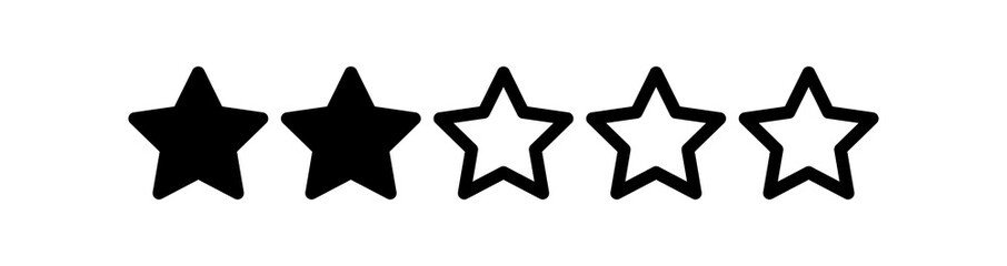 Two Stars Rating Vector illustration for any purposes.