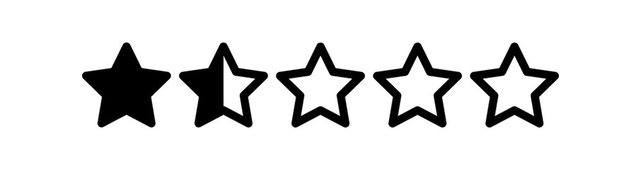 Obraz premium One And A Half Stars Rating Vector illustration for any purposes.