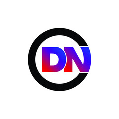 Letter DN circle logo design vector