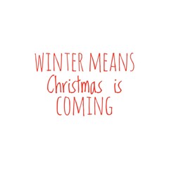 Christmas quote word illustration, winter holidays lettering, stay at home