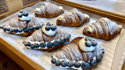 Blueberry Cream Croissant at a local bakery in Seoul, Korera