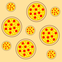 Fototapeta na wymiar pizza pattern backgrounds of various sizes