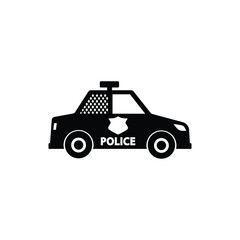 Police car icon vector isolated on white, logo sign and symbol.