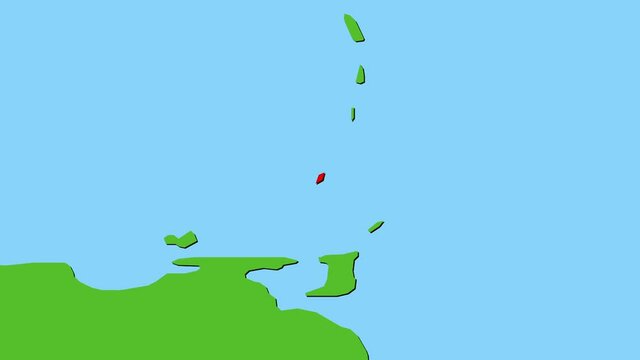 グレナダの位置がアップになって赤く表示されます　グレナダの地図