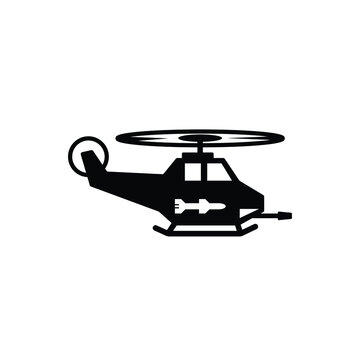 Assault helicopter icon vector isolated on white, logo sign and symbol.