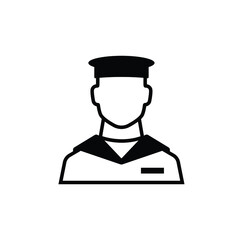 Male sailor icon vector isolated on white, logo sign and symbol.