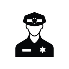 Police man icon vector isolated on white, logo sign and symbol.