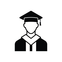 Graduated man icon vector isolated on white, logo sign and symbol.