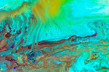 Abstract acrylic and watercolor painting, 