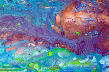 Abstract acrylic and watercolor painting, 