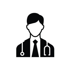 Doctor icon vector isolated on white, logo sign and symbol.