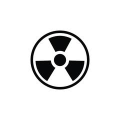 radiation warning icon vector isolated on white, logo sign and symbol.