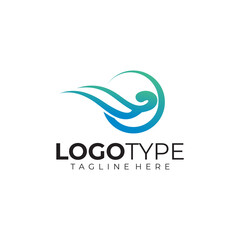 Fototapeta na wymiar wave logo icon vector isolated