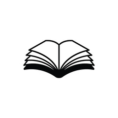 Open book icon vector isolated on white, logo sign and symbol.
