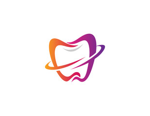Modern colorful dental logo design illustration.