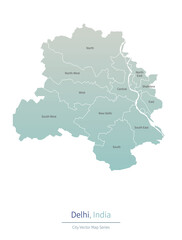 Delhi Map. a major city in the India.