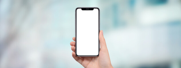 街中でスマートフォンを持っている女性の手の画像合成用素材 App Wall Mural A Hanahal
