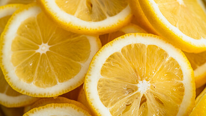 Lemon, cut into pieces. Placed as a background.