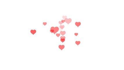 Hearts flying and flying in the air