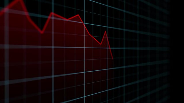 On the stock market, the share price falls. Falling prices of securities. Loss of assets in equities stock. Decreasing trend showing unsuccessful performance and losses failure due to economic crisis