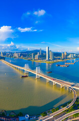 Aerial scenery of Xiwan bridge in Macao, China