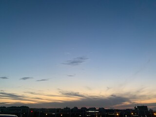 sunset over the city