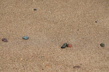 바닷가의 모래와 자갈이 보이는 아름다운 풍경