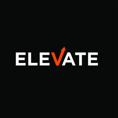 elevate text logo icon vector illustration design isolated black background