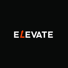 elevate text logo icon vector illustration design isolated black background